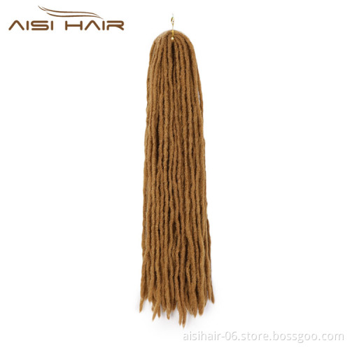 Aisi Hair Brown Black Color Soft Goddess Faux Locs Crochet Braids Hair Synthetic Braiding Hair Extension For Black Women